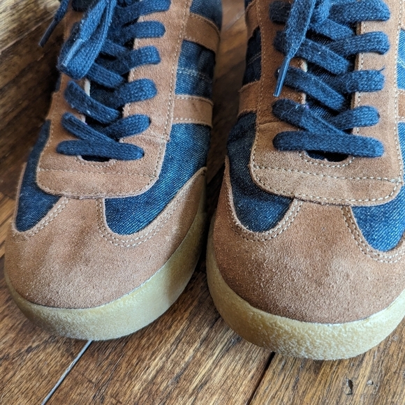 Aldo denim & tan suede Y2K vintage sneakers Euro 39 Approximately US 8 - Picture 6 of 12